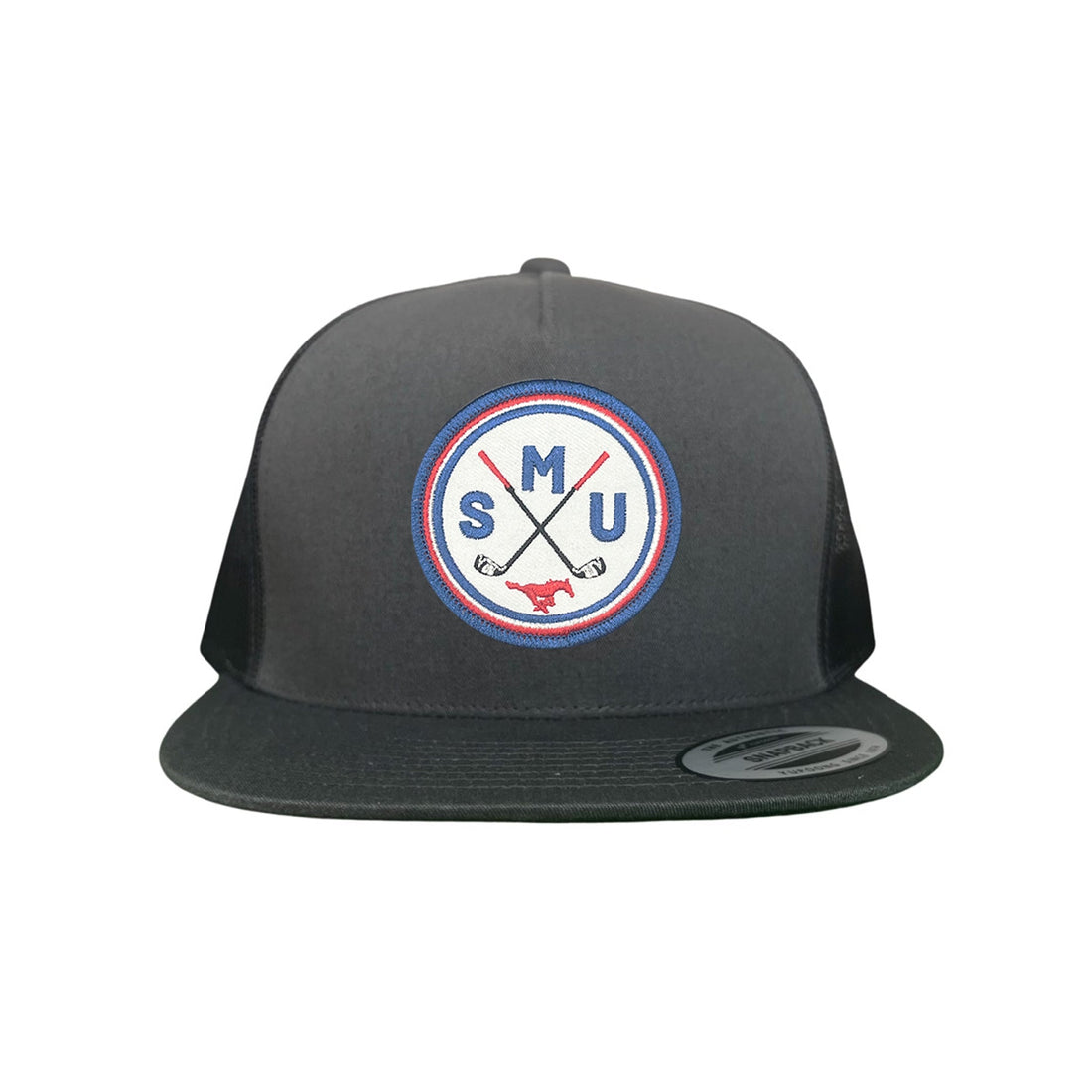 SMU Golf Circle Patch Curved Bill Mesh Snapback Hat
