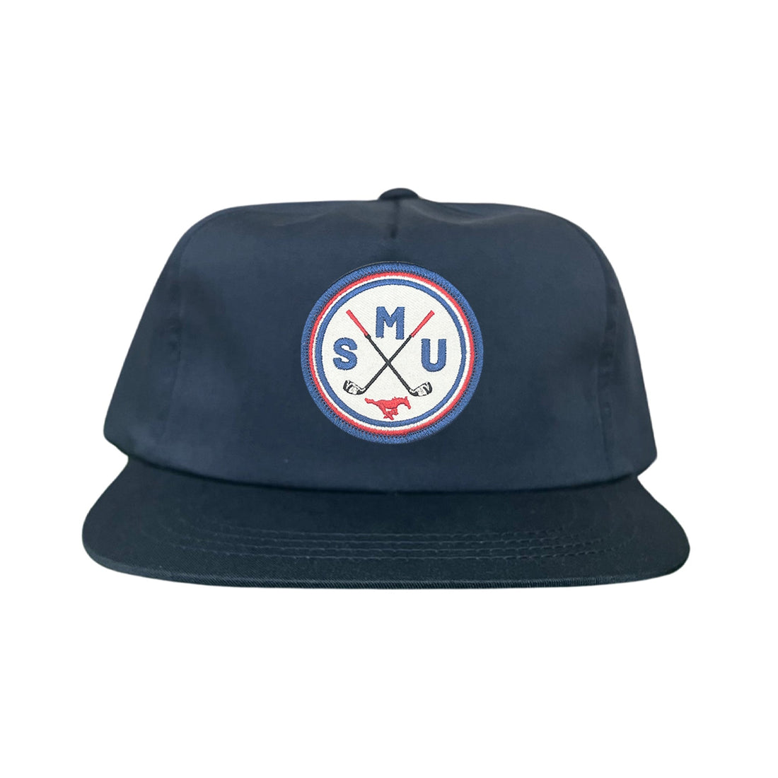 SMU Golf Circle Patch Curved Bill Mesh Snapback Hat