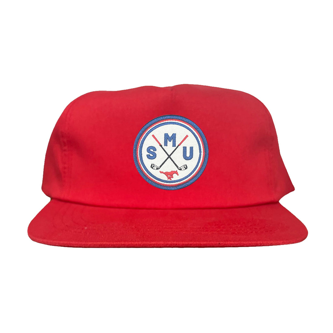 SMU Golf Circle Patch Curved Bill Mesh Snapback Hat