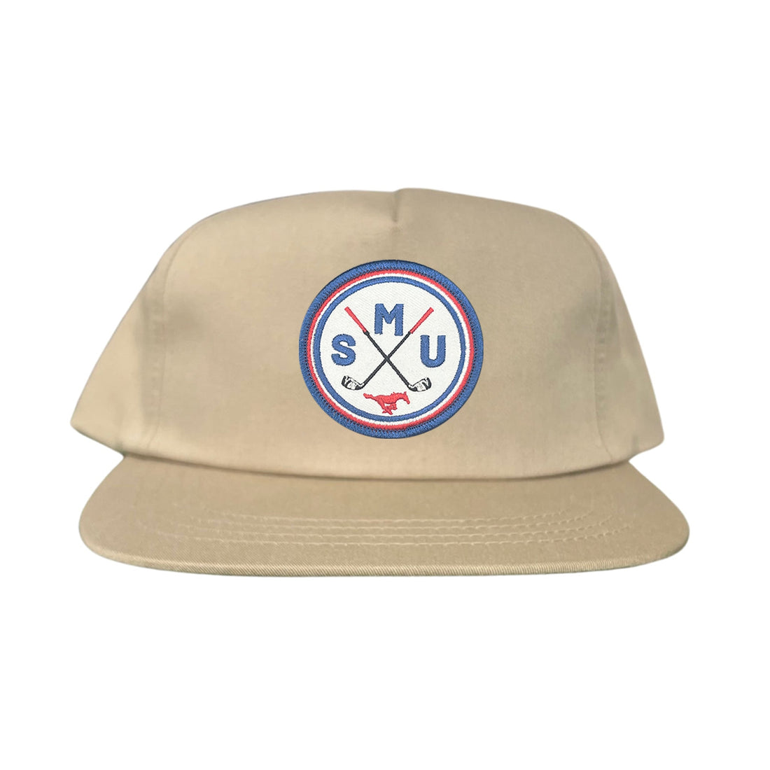 SMU Golf Circle Patch Curved Bill Mesh Snapback Hat