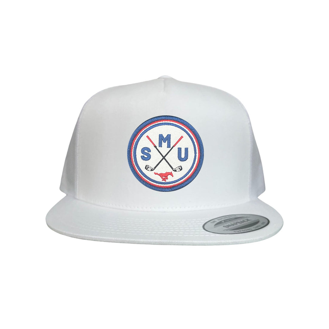 SMU Golf Circle Patch Curved Bill Mesh Snapback Hat
