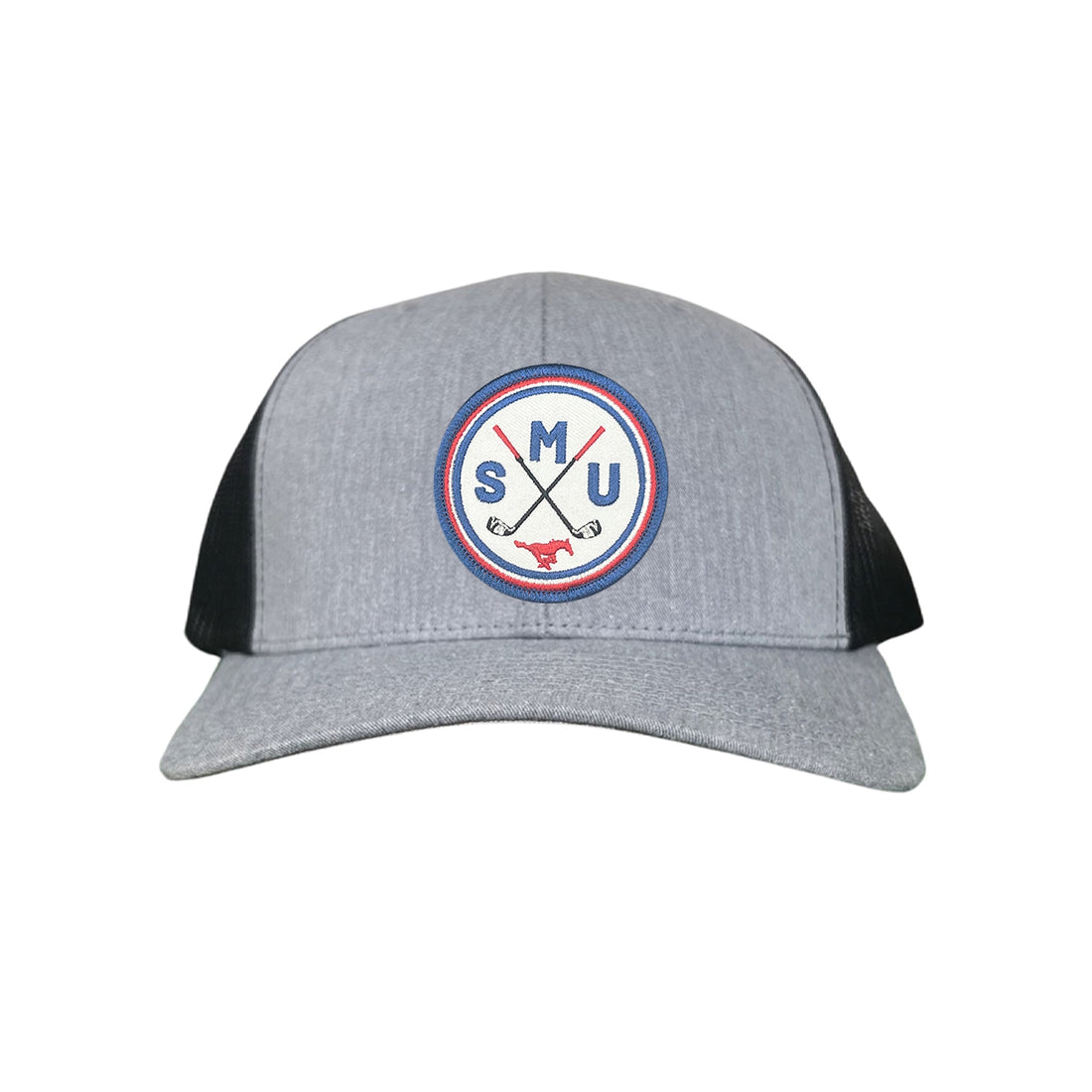SMU Golf Circle Patch Curved Bill Mesh Snapback Hat