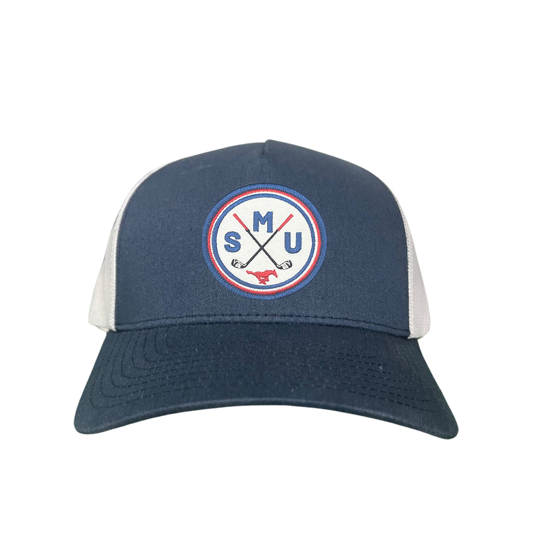 SMU Golf Circle Patch Curved Bill Mesh Snapback Hat