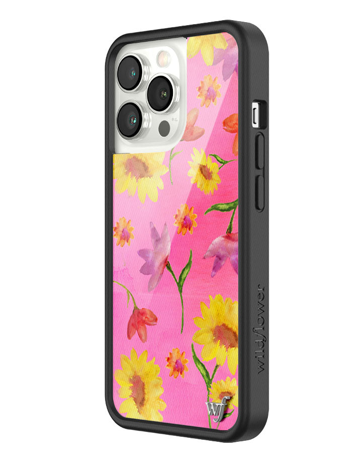 Sunflower Spring Floral iPhone Case in Pink and Yellow - Image 2