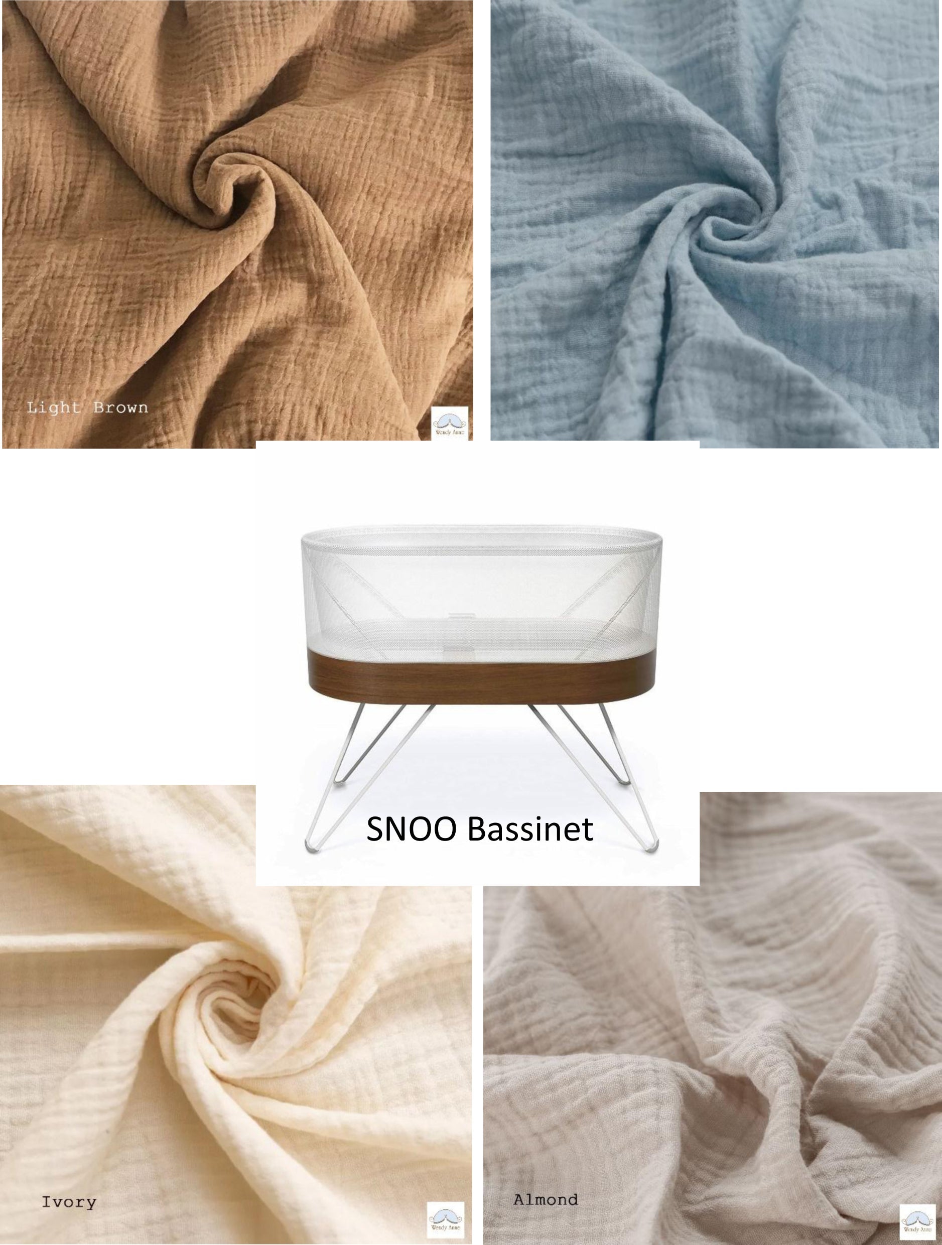 SNOO Bassinet Cradle Custom Made Fitted Sheet - Organic Cotton Gauze