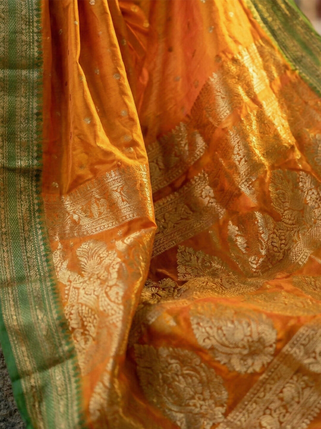 Mustard Soft Silk Saree with Matching Blouse Piece