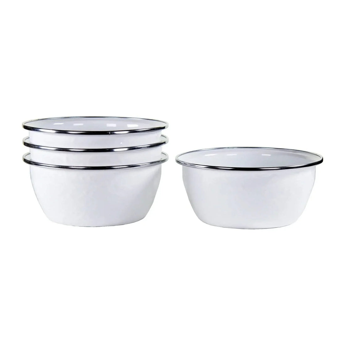 Aspen Grove Enamelware Salad Bowls - Rustic Set of 4