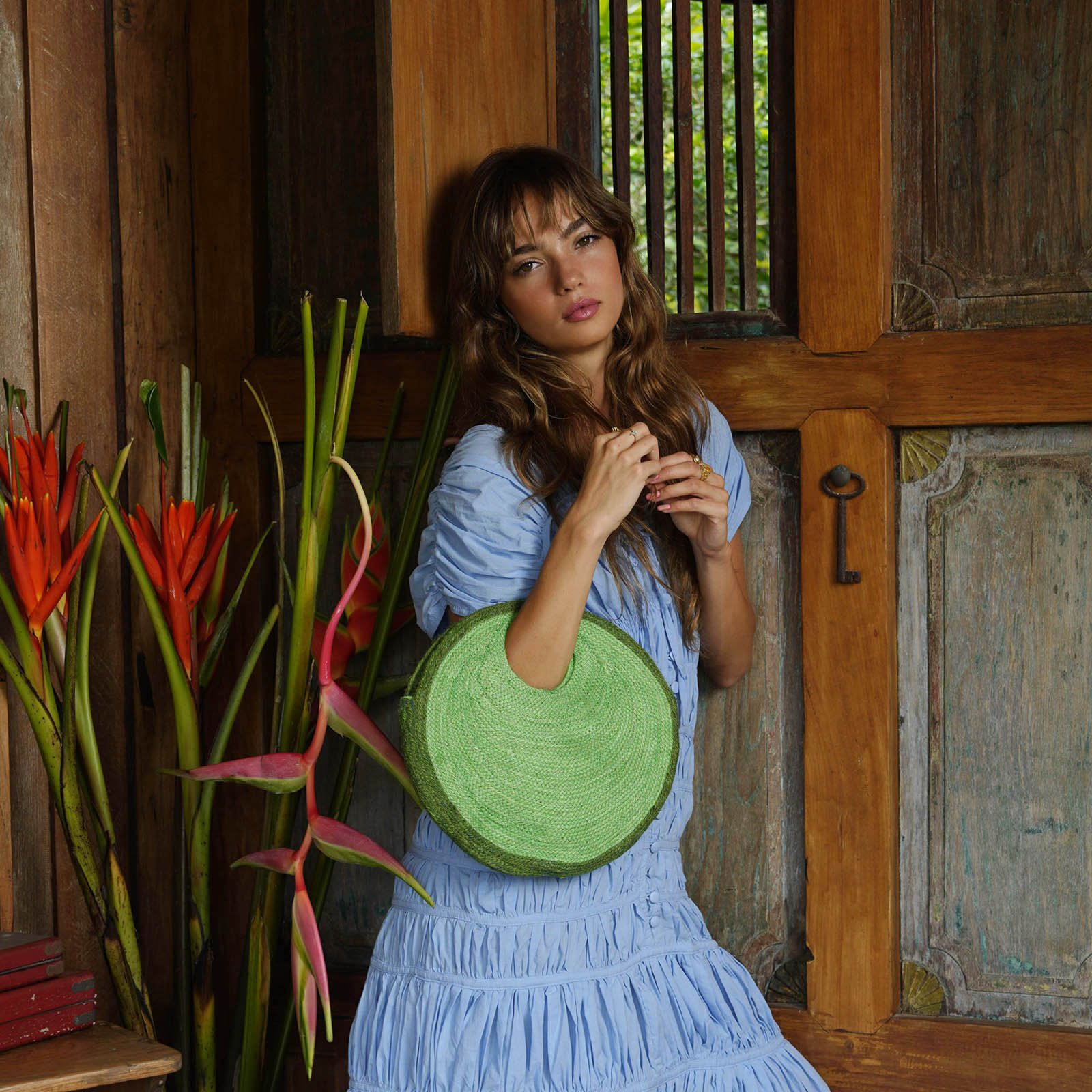 SOLO AVOCADO Jute Bag In Green