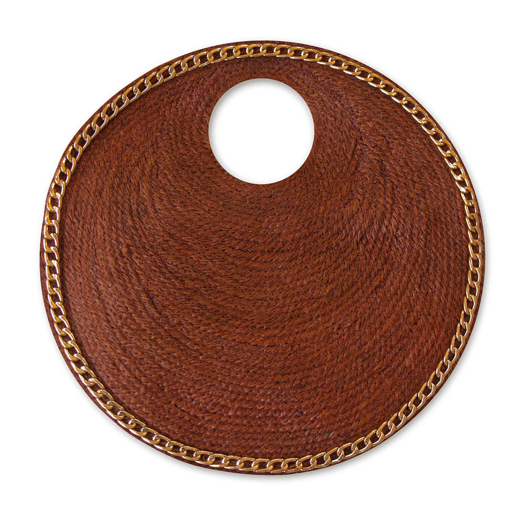 SOLO ESPRESSO Mini Jute Bag With Gold Chain