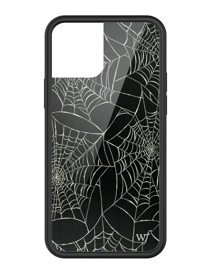 Itsy Bitsy Spider Web Pattern iPhone Case in Black - Image 45