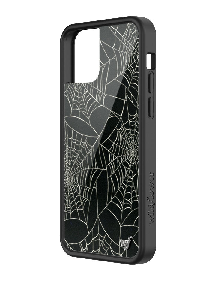 Itsy Bitsy Spider Web Pattern iPhone Case in Black - Image 46