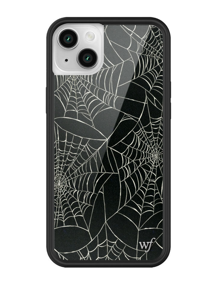Itsy Bitsy Spider Web Pattern iPhone Case in Black - Image 43