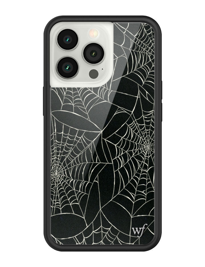 Itsy Bitsy Spider Web Pattern iPhone Case in Black - Image 41