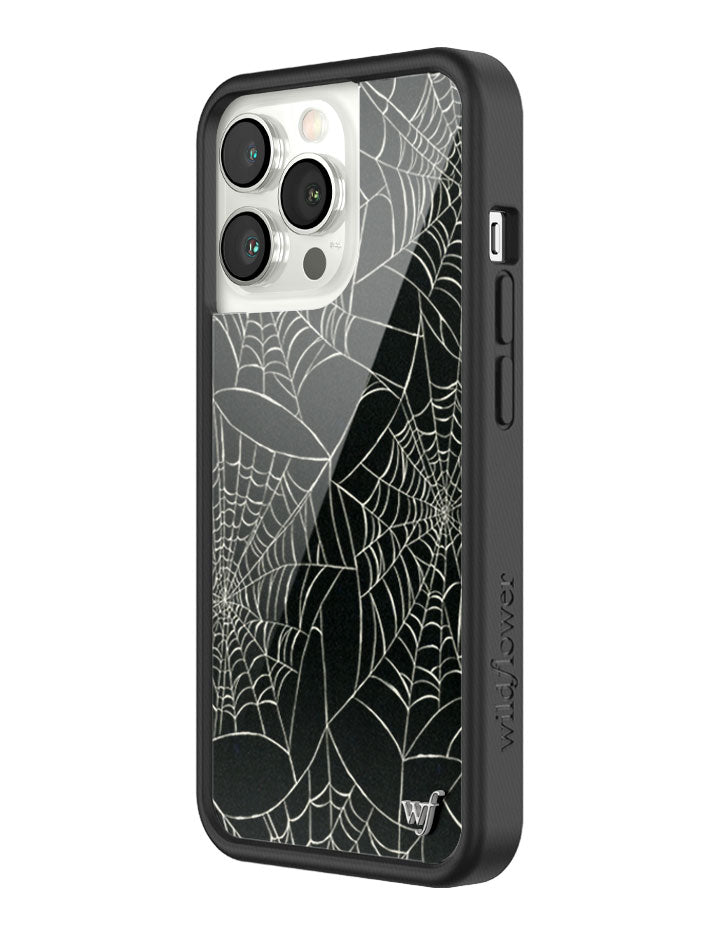 Itsy Bitsy Spider Web Pattern iPhone Case in Black - Image 42