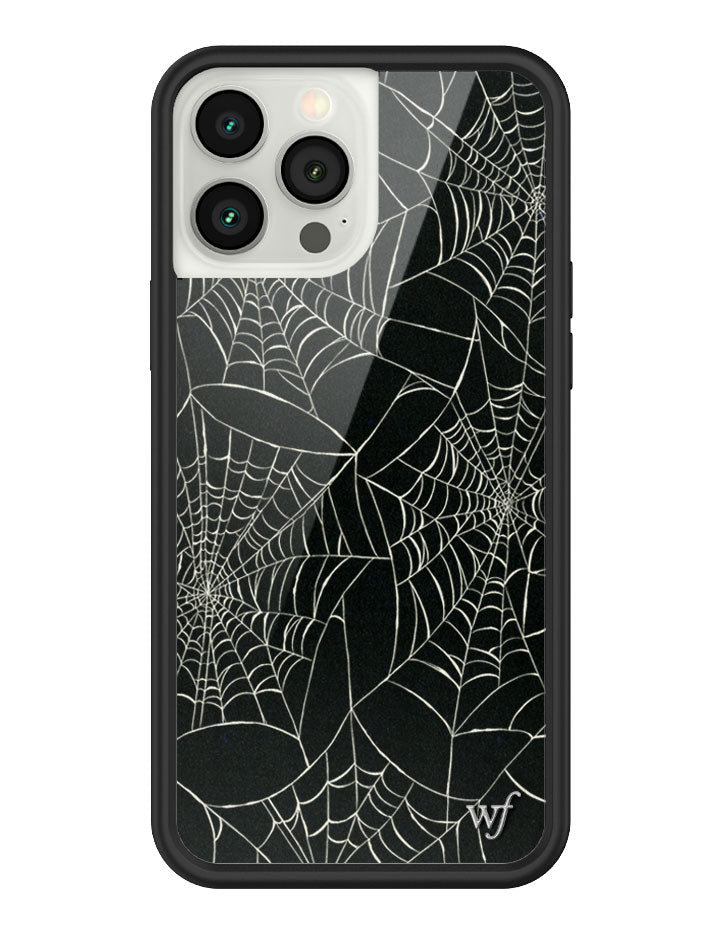 Itsy Bitsy Spider Web Pattern iPhone Case in Black - Image 39