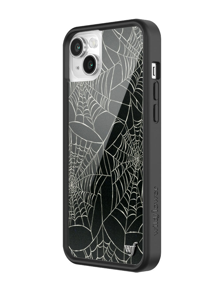 Itsy Bitsy Spider Web Pattern iPhone Case in Black - Image 38