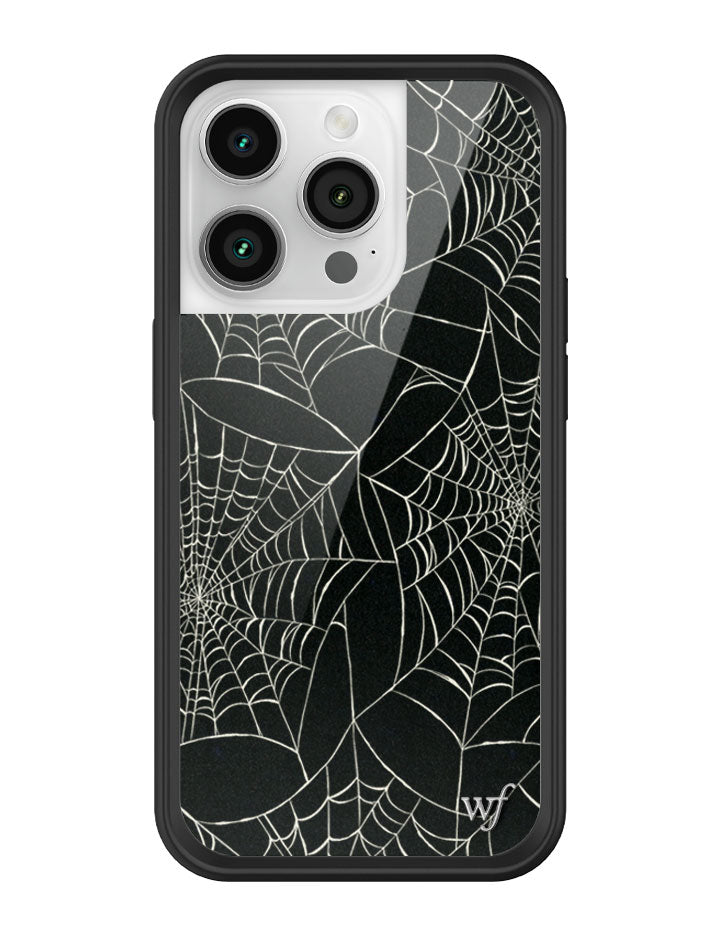 Itsy Bitsy Spider Web Pattern iPhone Case in Black - Image 35