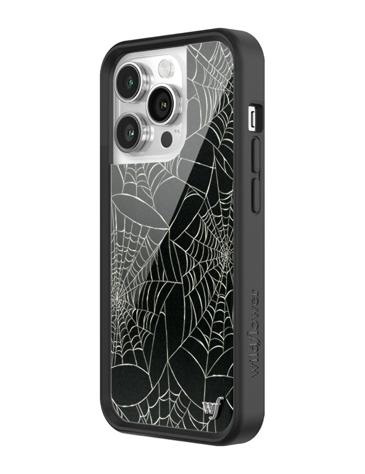 Itsy Bitsy Spider Web Pattern iPhone Case in Black - Image 36