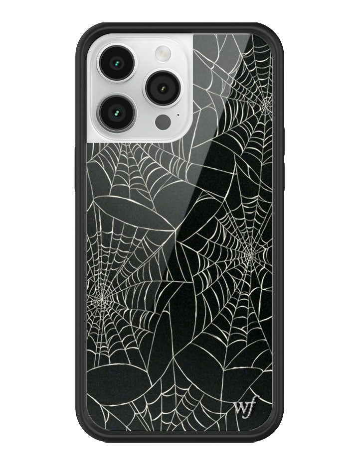 Itsy Bitsy Spider Web Pattern iPhone Case in Black - Image 33
