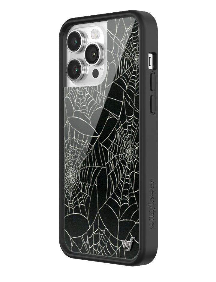 Itsy Bitsy Spider Web Pattern iPhone Case in Black - Image 34