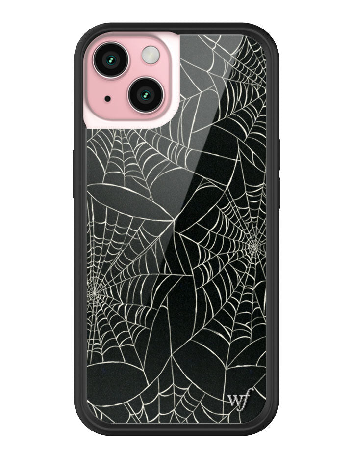 Itsy Bitsy Spider Web Pattern iPhone Case in Black - Image 31