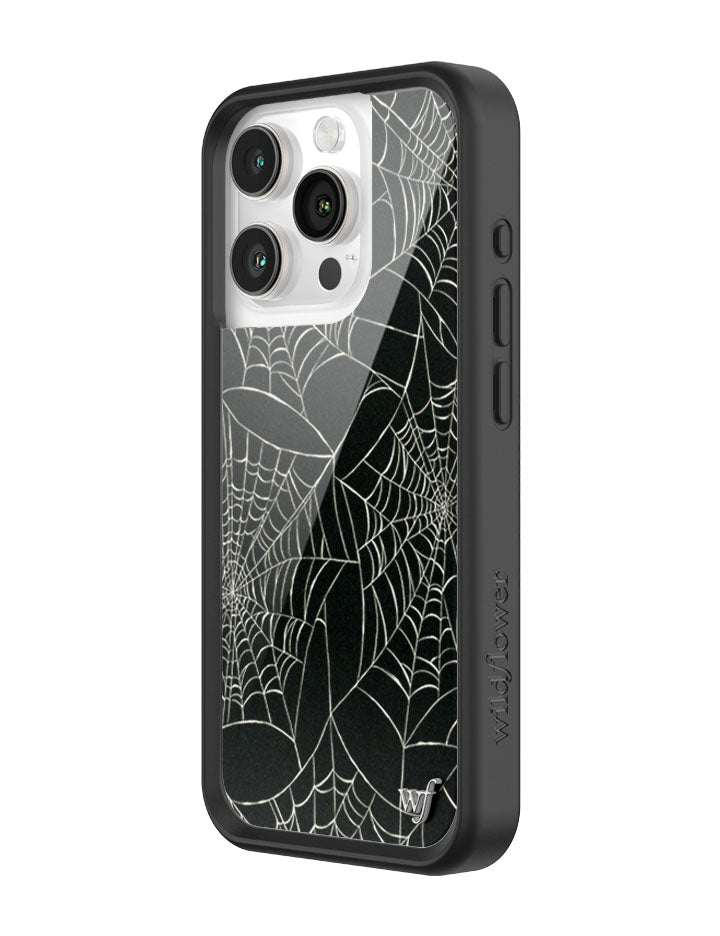 Itsy Bitsy Spider Web Pattern iPhone Case in Black - Image 30