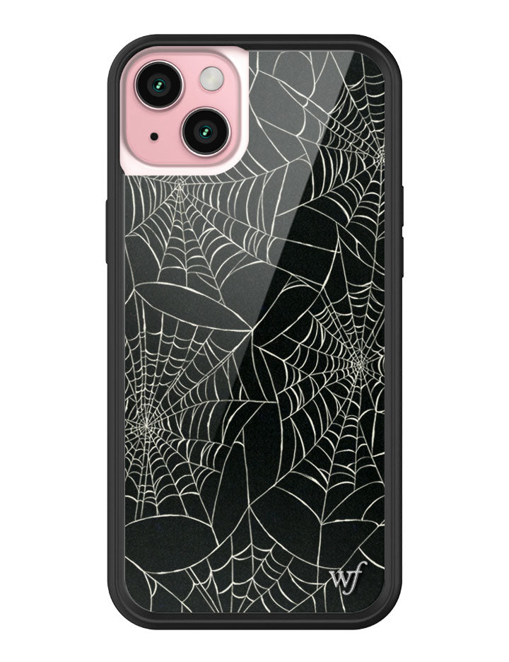 Itsy Bitsy Spider Web Pattern iPhone Case in Black - Image 27