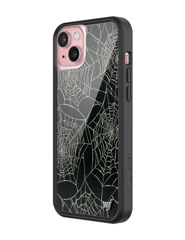 Itsy Bitsy Spider Web Pattern iPhone Case in Black - Image 28