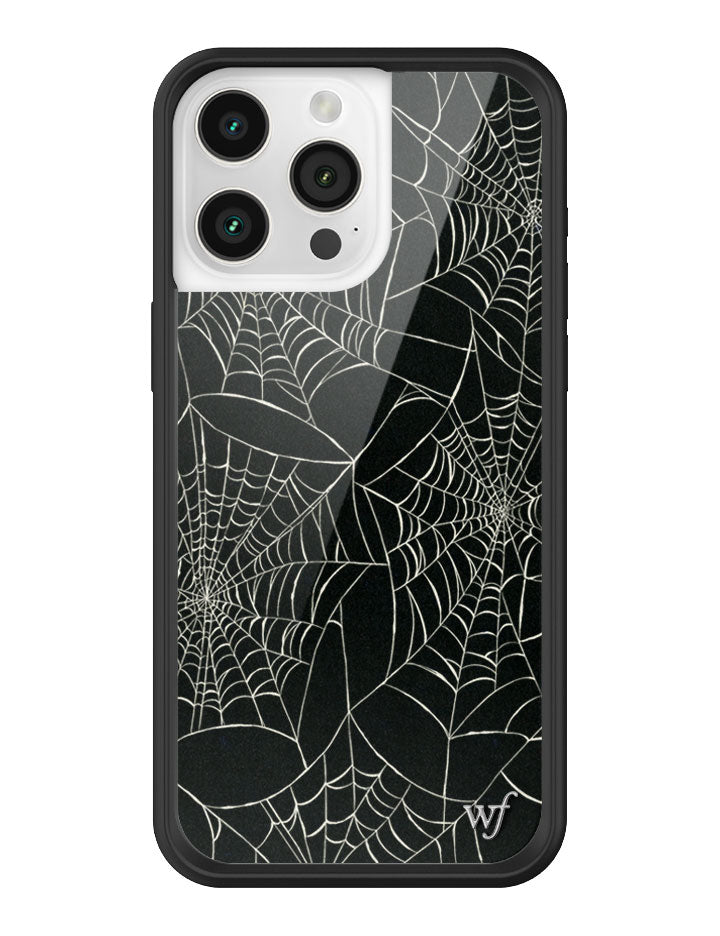 Itsy Bitsy Spider Web Pattern iPhone Case in Black - Image 25