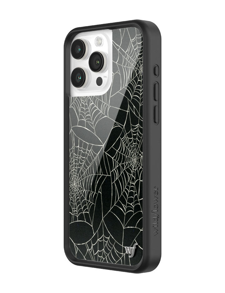 Itsy Bitsy Spider Web Pattern iPhone Case in Black - Image 26