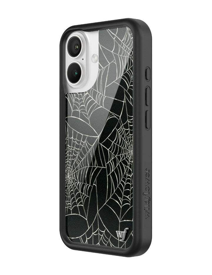 Itsy Bitsy Spider Web Pattern iPhone Case in Black - Image 22