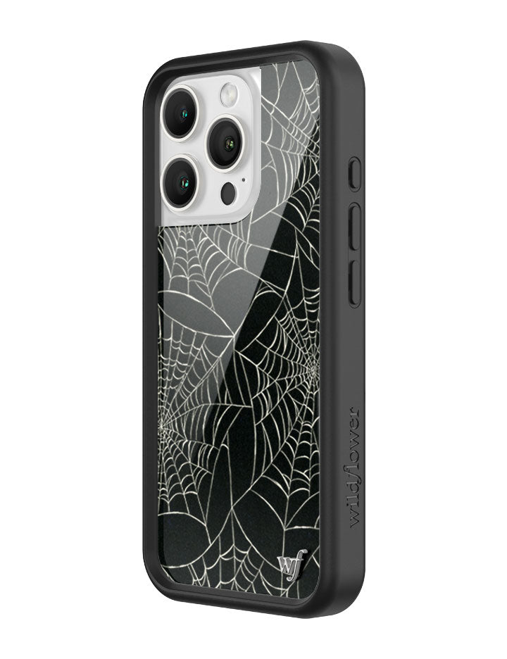 Itsy Bitsy Spider Web Pattern iPhone Case in Black - Image 20