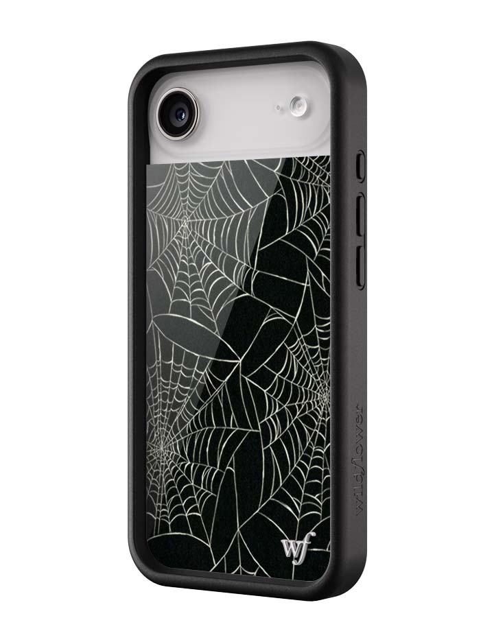 Itsy Bitsy Spider Web Pattern iPhone Case in Black - Image 13