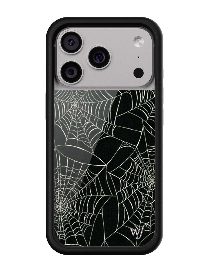Itsy Bitsy Spider Web Pattern iPhone Case in Black - Image 4