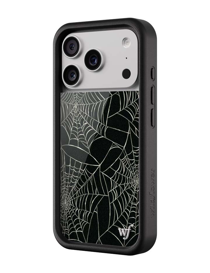 Itsy Bitsy Spider Web Pattern iPhone Case in Black - Image 5