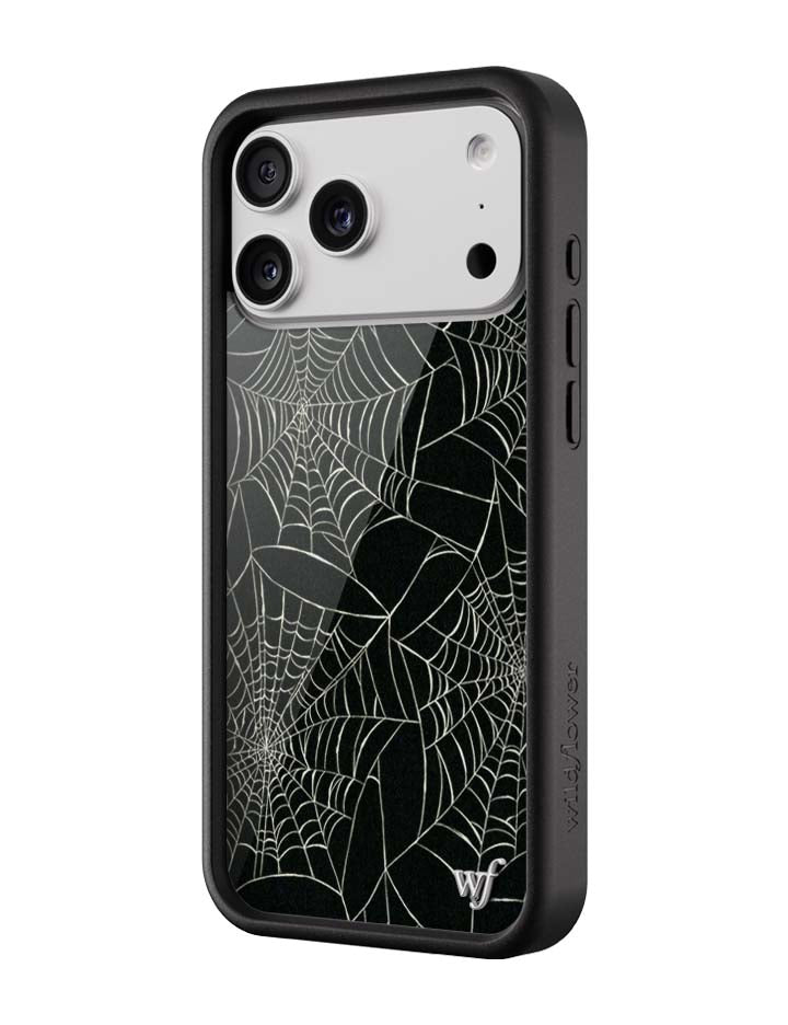 Itsy Bitsy Spider Web Pattern iPhone Case in Black - Image 2