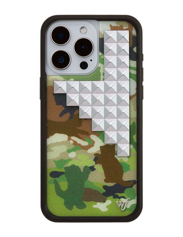 Cat Camo Stud iPhone Case with Protective Rubber Bumper - Image 19