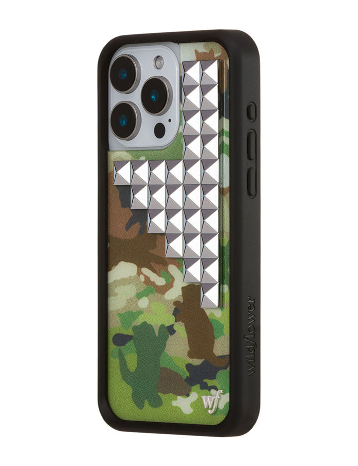Cat Camo Stud iPhone Case with Protective Rubber Bumper - Image 20