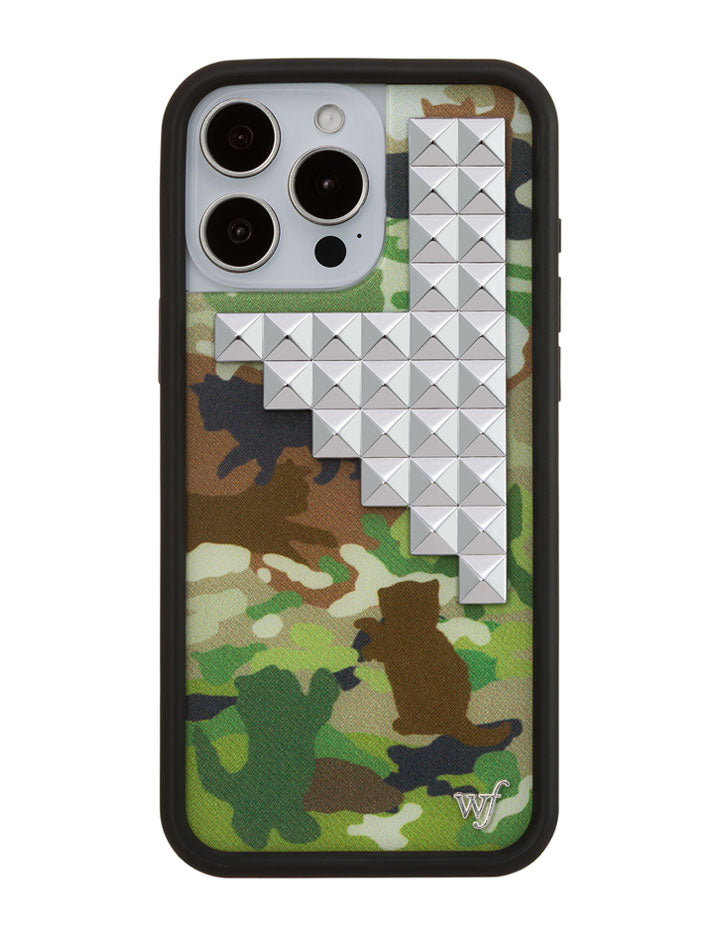 Cat Camo Stud iPhone Case with Protective Rubber Bumper - Image 13