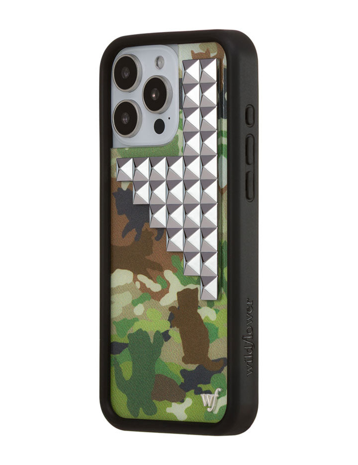 Cat Camo Stud iPhone Case with Protective Rubber Bumper - Image 14