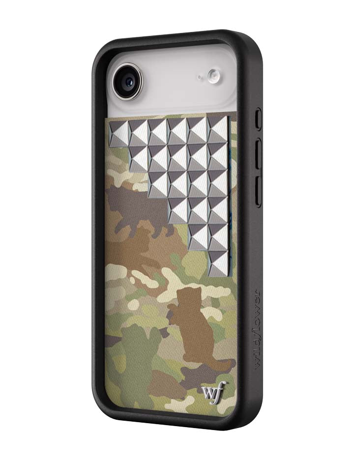 Cat Camo Stud iPhone Case with Protective Rubber Bumper - Image 11