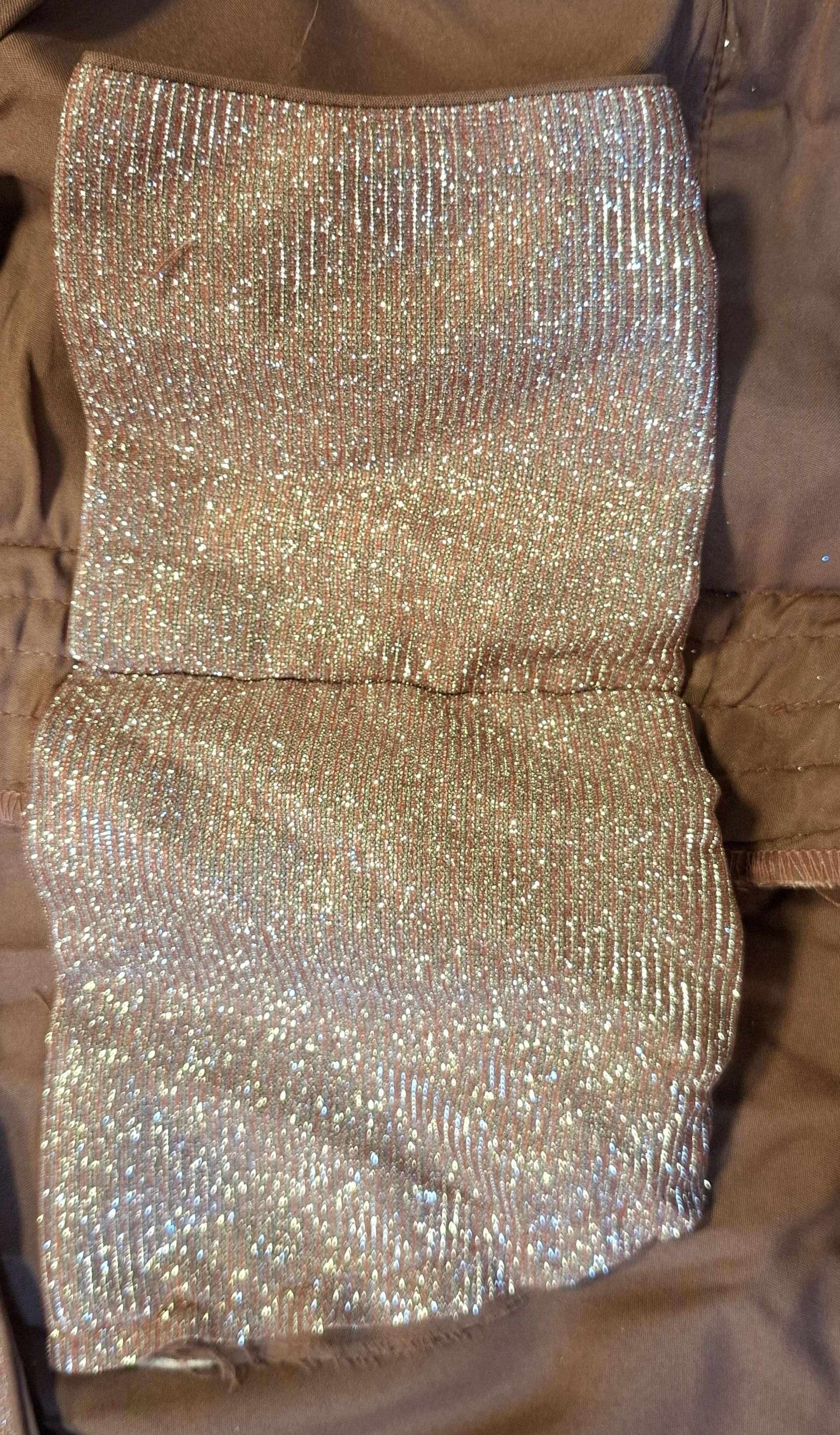 Dusty Pink Dual Tone Glitter Readymade V-Neck Blouse