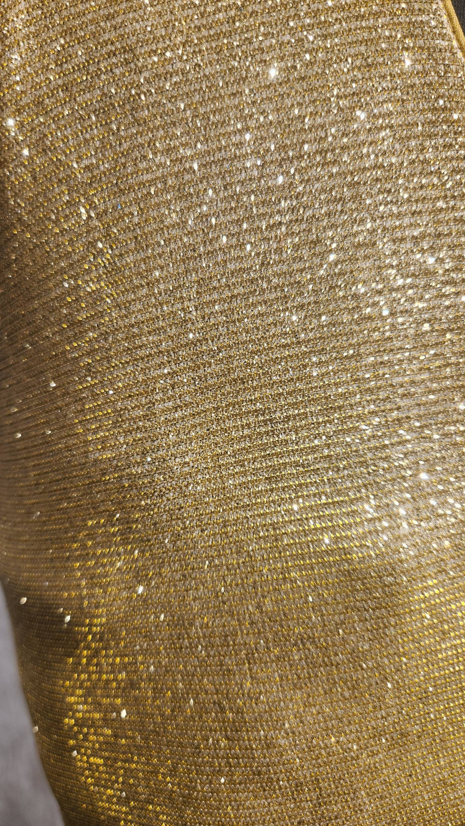 Gold Lustre Dual Tone Glitter Readymade V-Neck Blouse