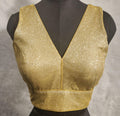 Gold Lustre Dual Tone Glitter Readymade V-Neck Blouse with shimmer finish