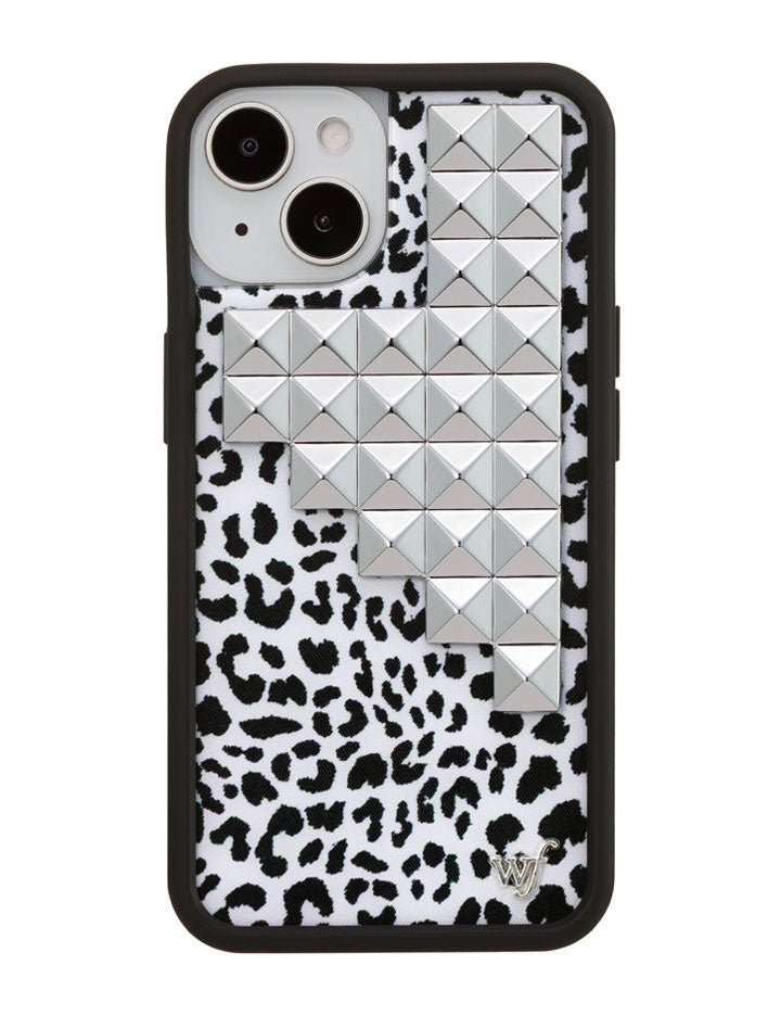 Snow Meow Stud iPhone Case in Black and White Leopard Print - Image 27