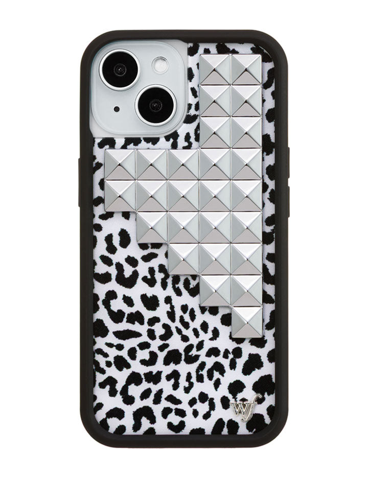 Snow Meow Stud iPhone Case in Black and White Leopard Print - Image 23