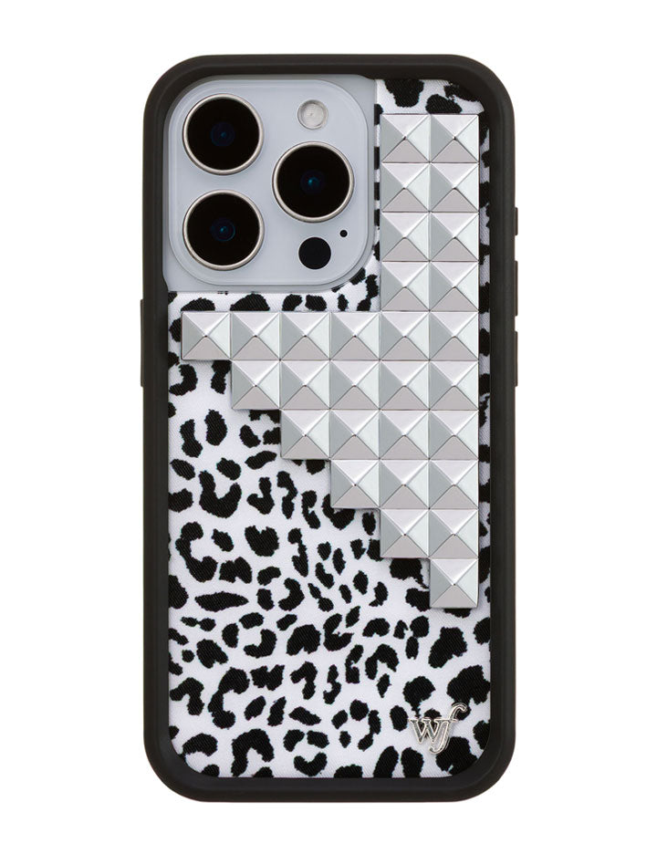 Snow Meow Stud iPhone Case in Black and White Leopard Print - Image 21
