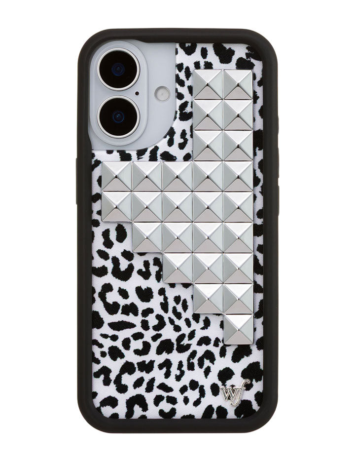Snow Meow Stud iPhone Case in Black and White Leopard Print - Image 17
