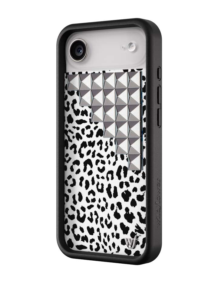 Snow Meow Stud iPhone Case in Black and White Leopard Print - Image 11
