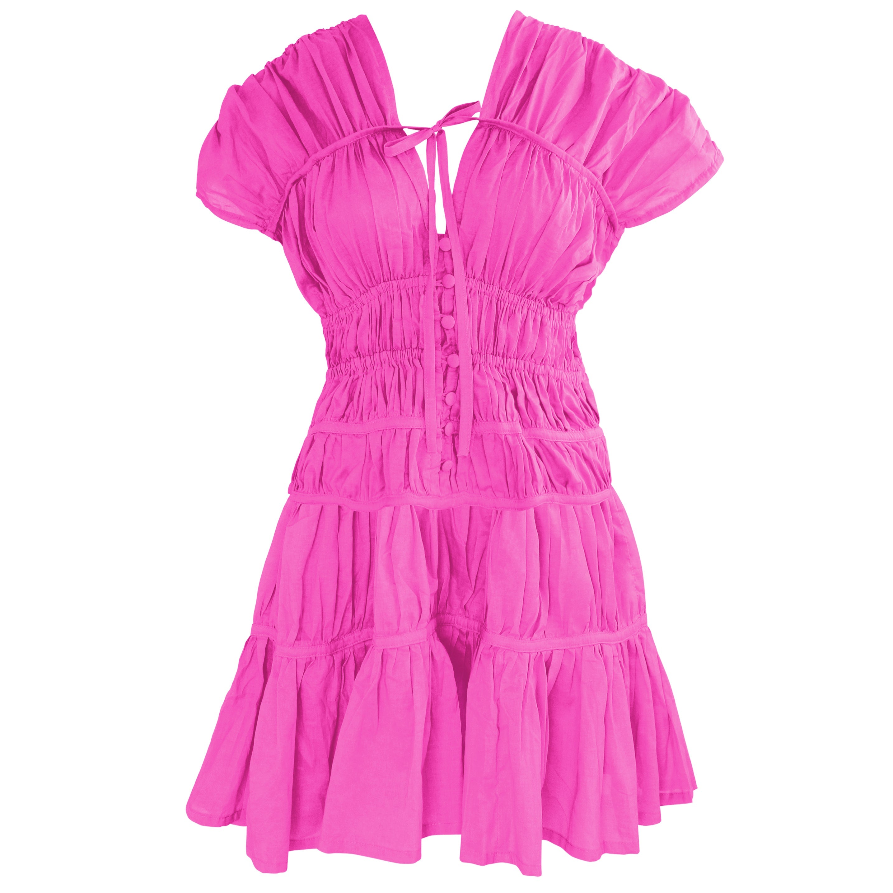 SRIKANDI Ruffle Dress In Guava Pink